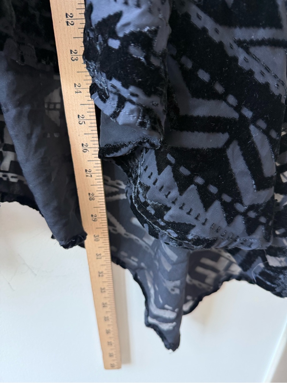 Denim & Supply Ralph Lauren Black Burnout Velvet Handkerchief Skirt M Boho - Picture 8 of 11